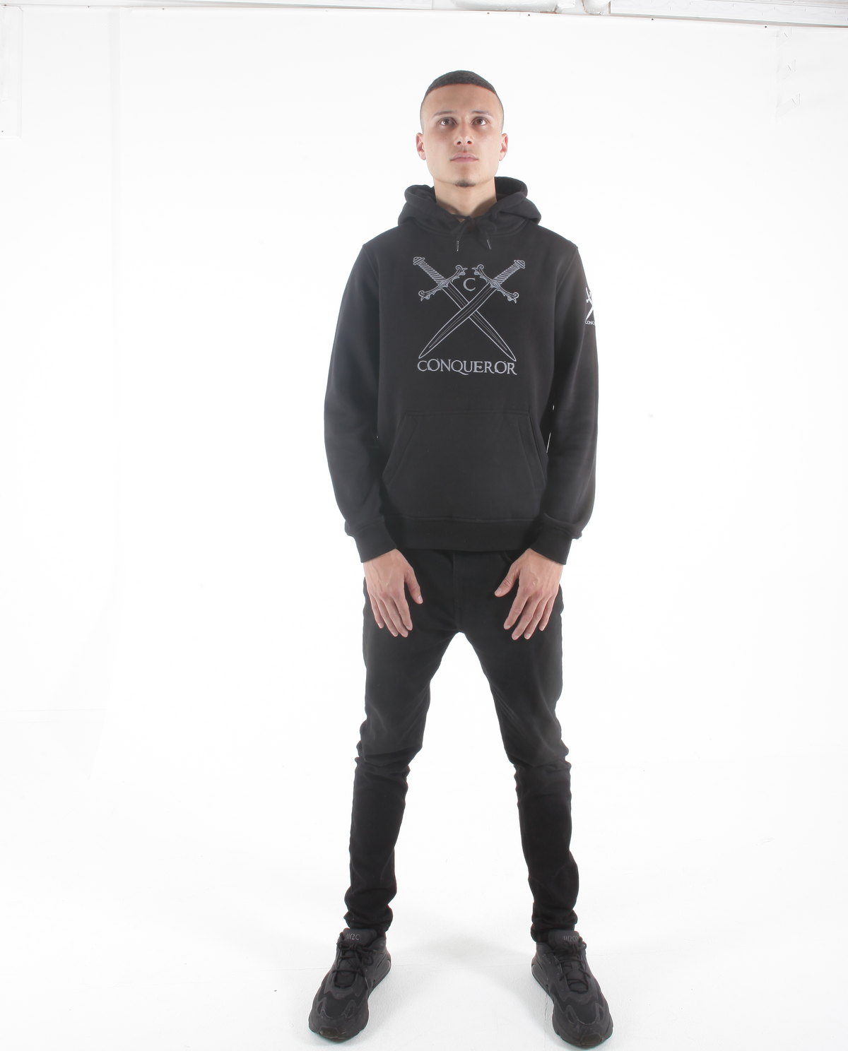 Conqueror Signature Black Logo Hoodie