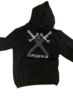 Black hoody with white big logo