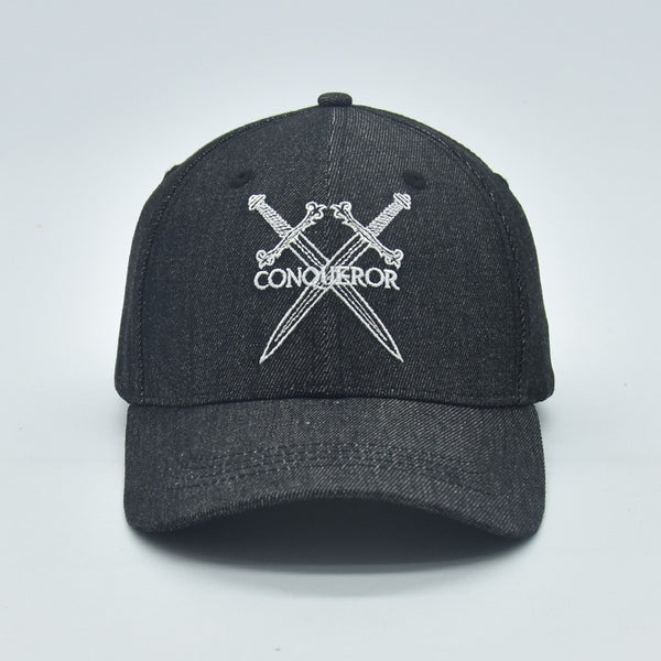Black Denim Strapback hat