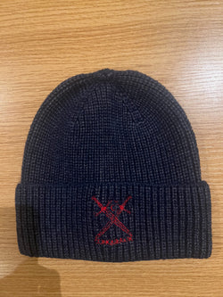 Navy blue ribbed beanie