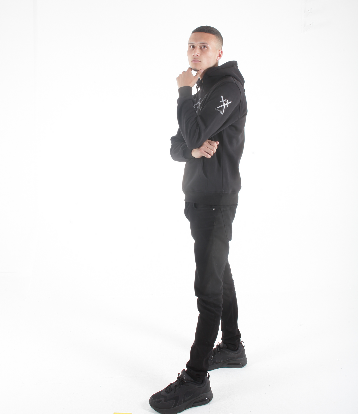 Conqueror Signature Black Logo Hoodie